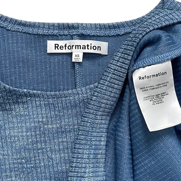 Blue Long Sleeve Cut-Out Dress - Picture 3 of 4